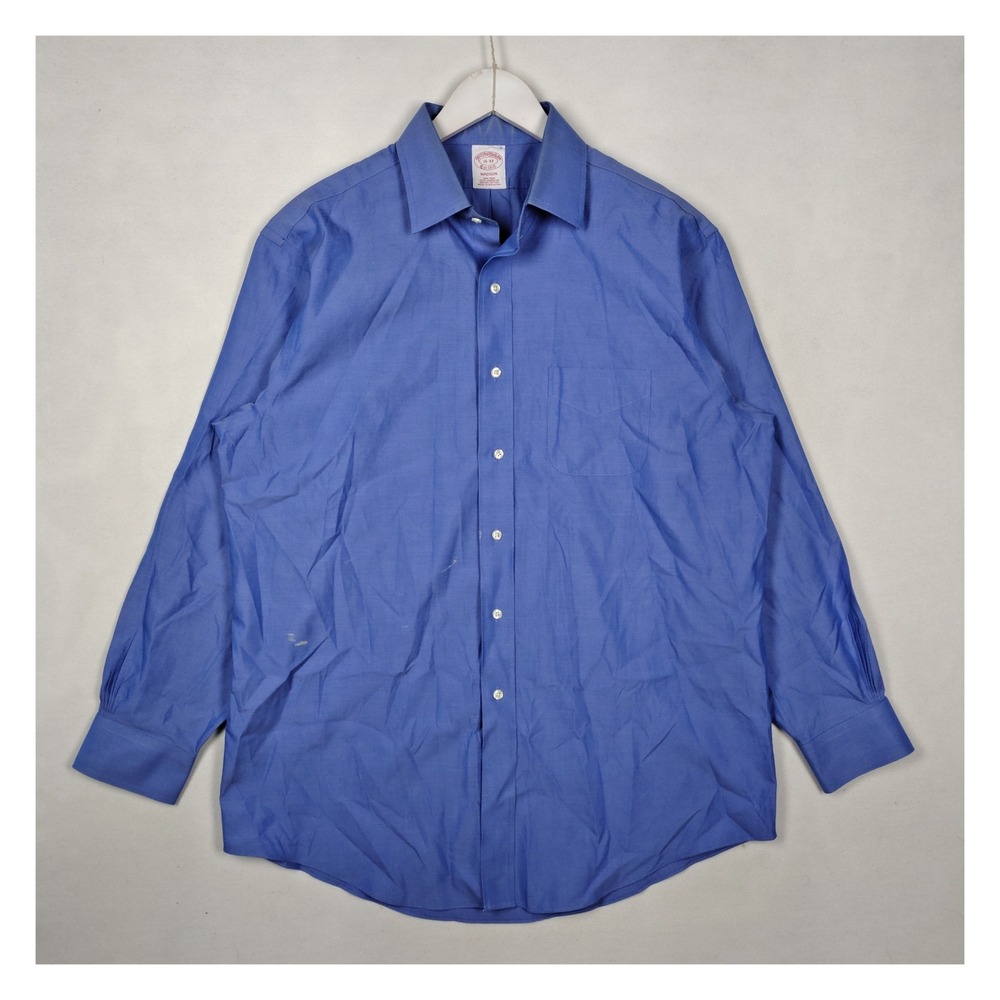Brooks Brothers Madison Non-Iron Supima Cotton Dress Shirt Blue 16 33 Mens